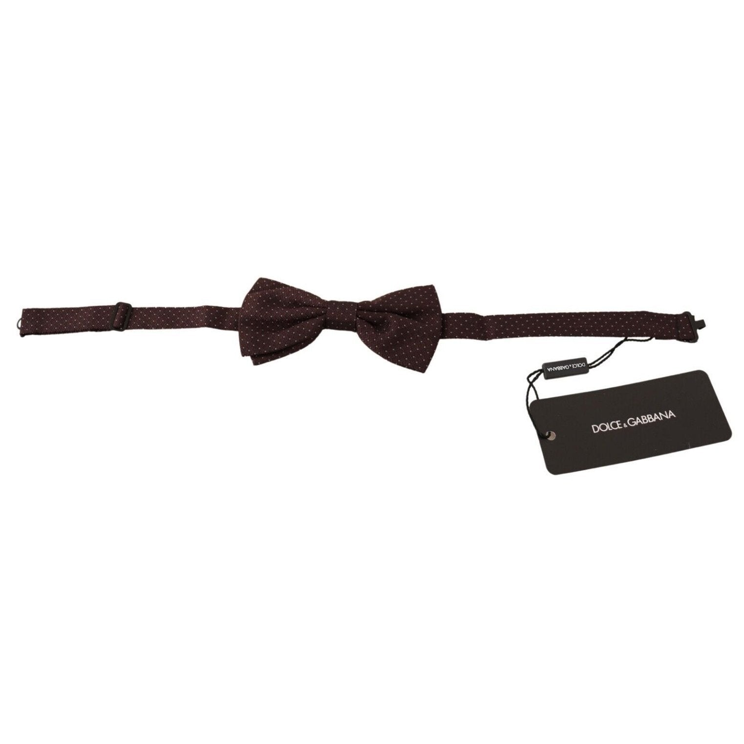 Dolce & Gabbana Brown Dotted Silk Adjustable Neck Papillon Bow Tie Dolce & Gabbana