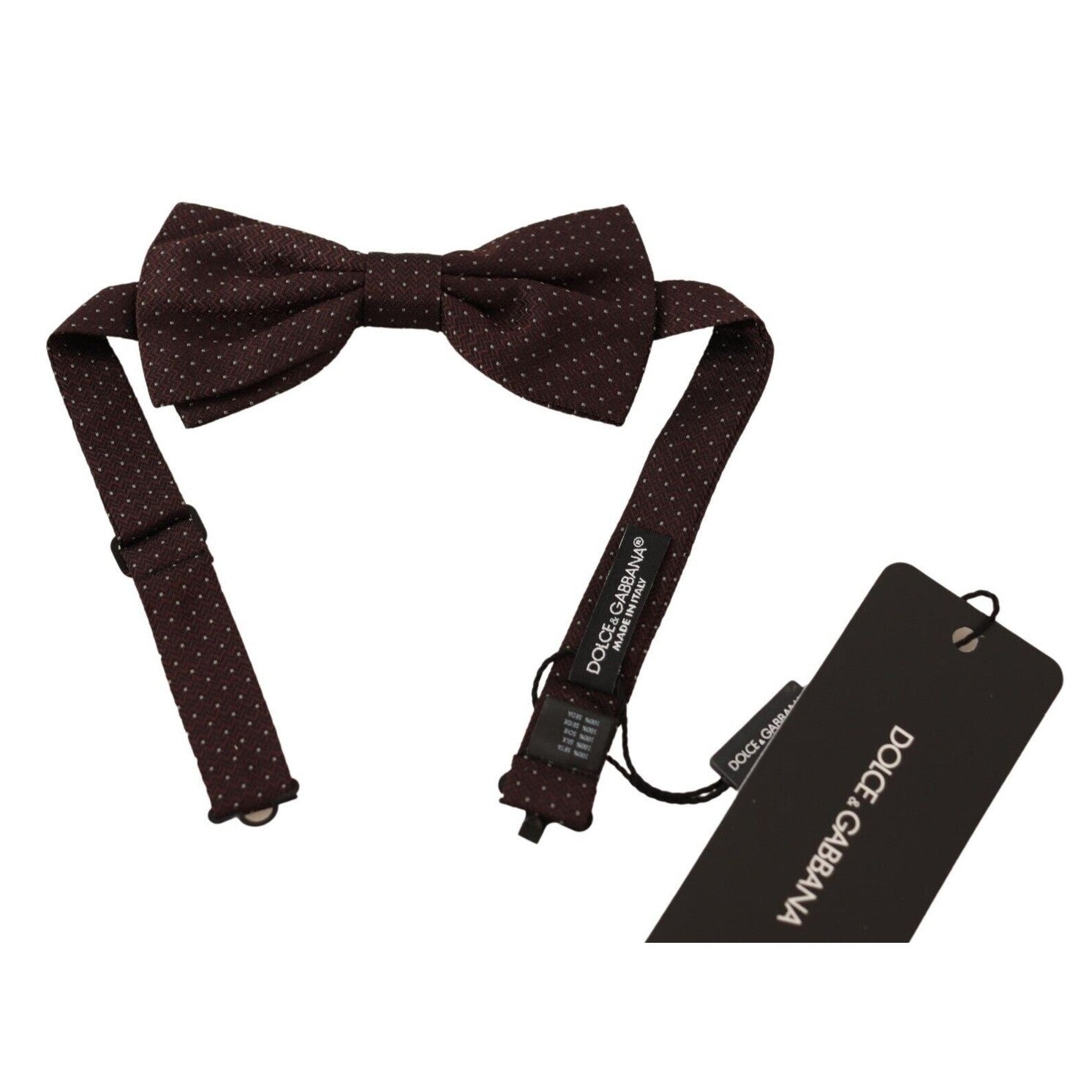 Dolce & Gabbana Brown Dotted Silk Adjustable Neck Papillon Bow Tie Dolce & Gabbana