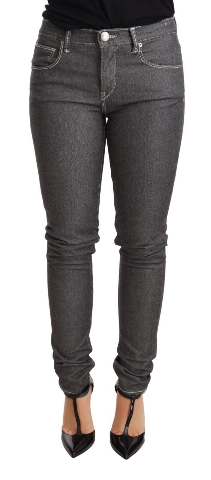 Acht Gray Low Waist Skinny Denim Trouser Jeans Acht