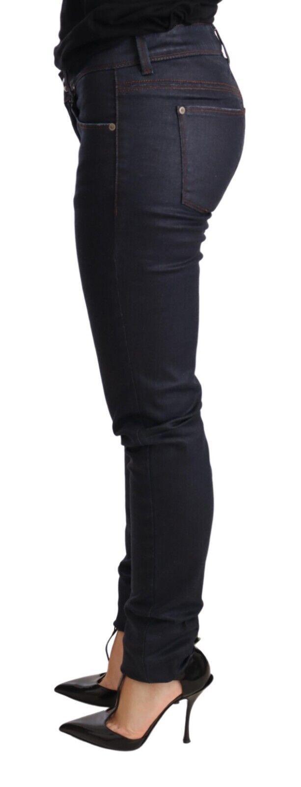 Ermanno Scervino Blue Low Waist Skinny Slim Trouser Cotton Jeans Ermanno Scervino