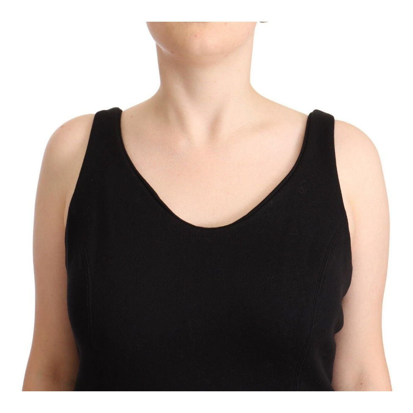 Ermanno Scervino Black Cotton Sleevelesss Tank Casual Top