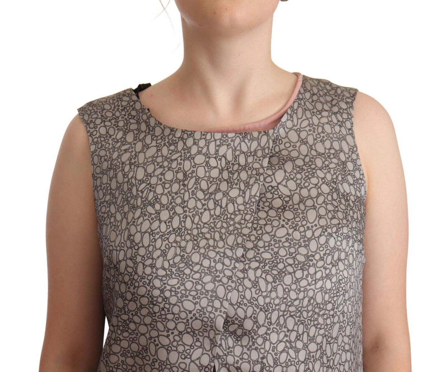 Comeforbreakfast Gray Sleeveless Shift Knee Length Dress Comeforbreakfast