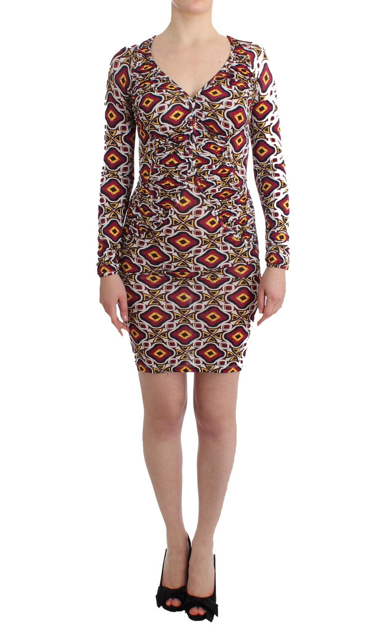 GF Ferre Multicolor Longsleeved Viscose Shift Dress GF Ferre