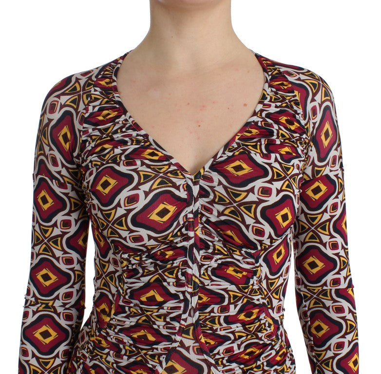 GF Ferre Multicolor Longsleeved Viscose Shift Dress GF Ferre
