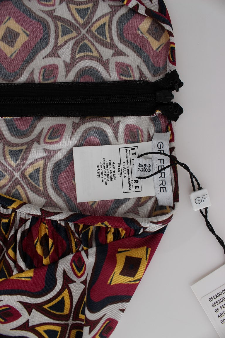 GF Ferre Multicolor Longsleeved Viscose Shift Dress GF Ferre