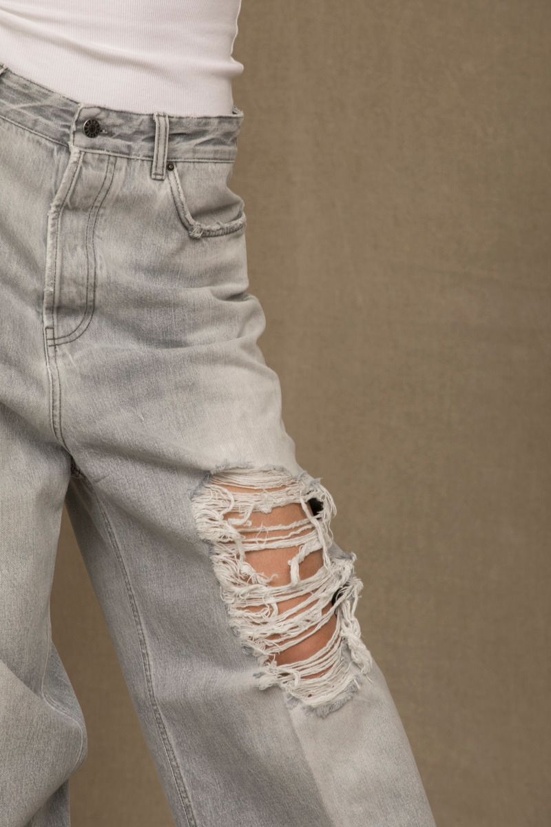 Don The Fuller Elegance in Denim: Chic Grey Cotton Jeans Don The Fuller