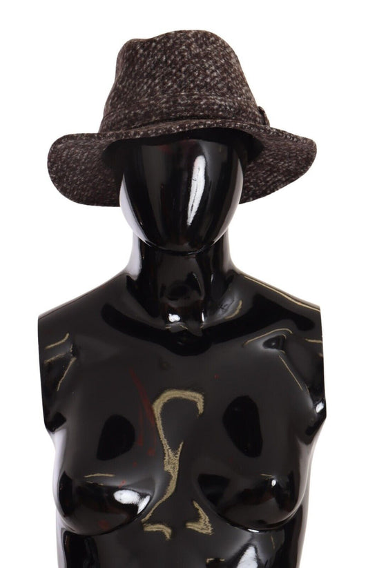 Dolce & Gabbana Gray Melange Blended Textured Tweed Hat Dolce & Gabbana
