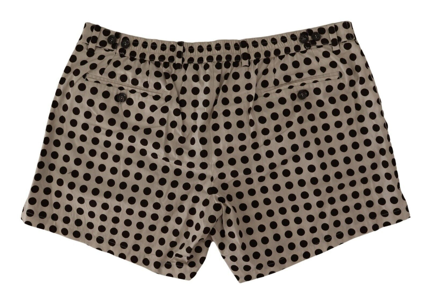 Dolce & Gabbana Black White Polka Dots Cotton Linen Shorts Dolce & Gabbana