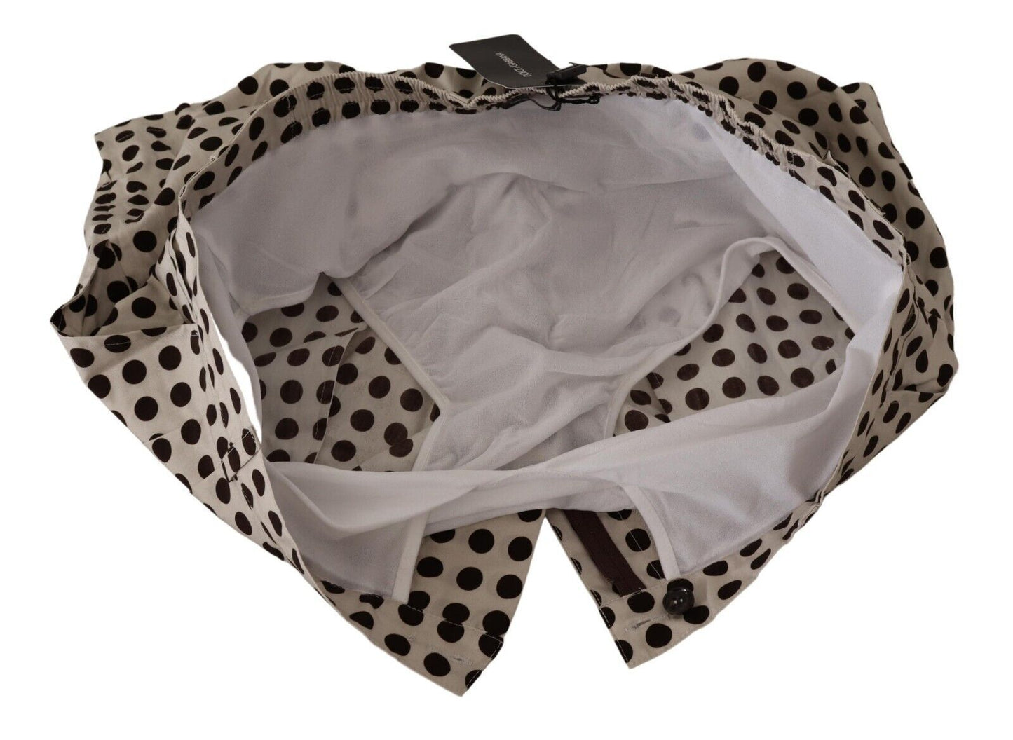 Dolce & Gabbana Black White Polka Dots Cotton Linen Shorts Dolce & Gabbana