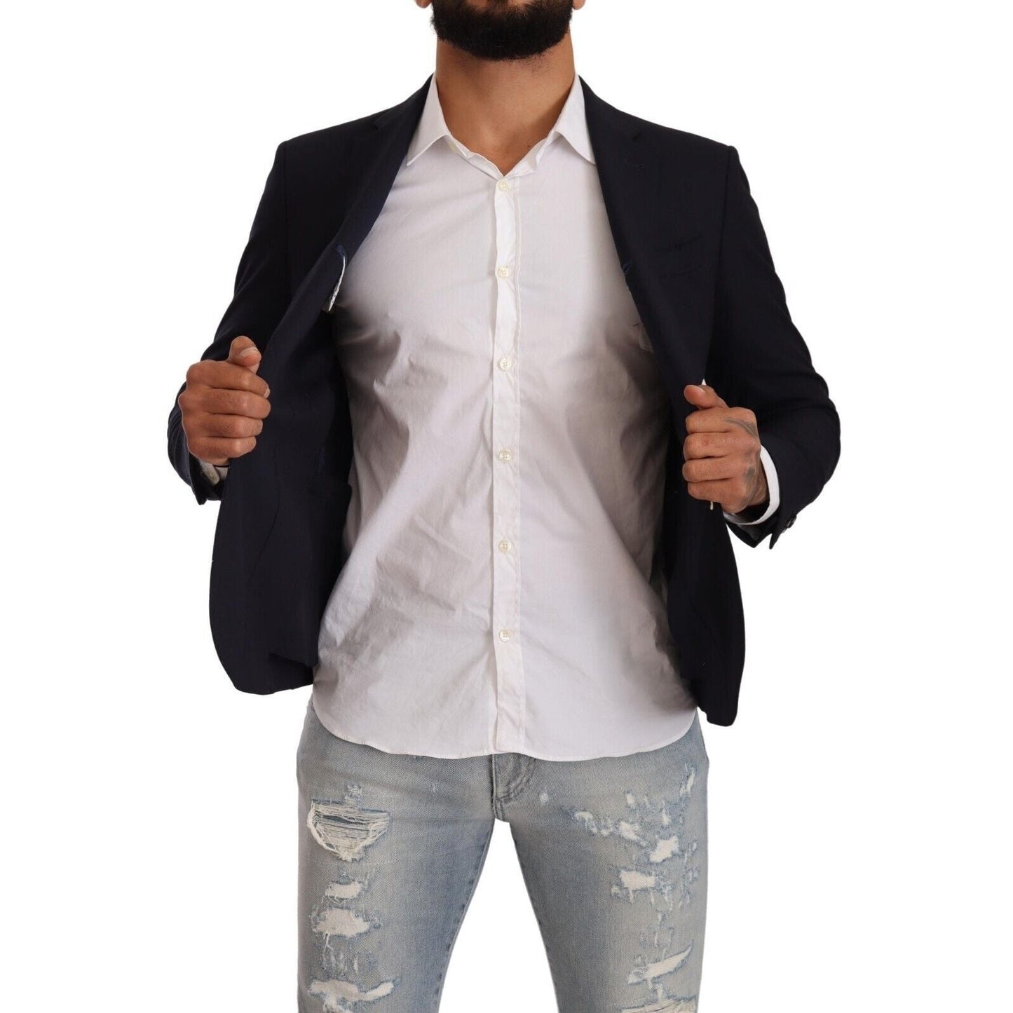 Domenico Tagliente Black Single Breasted One Button Suit Jacket