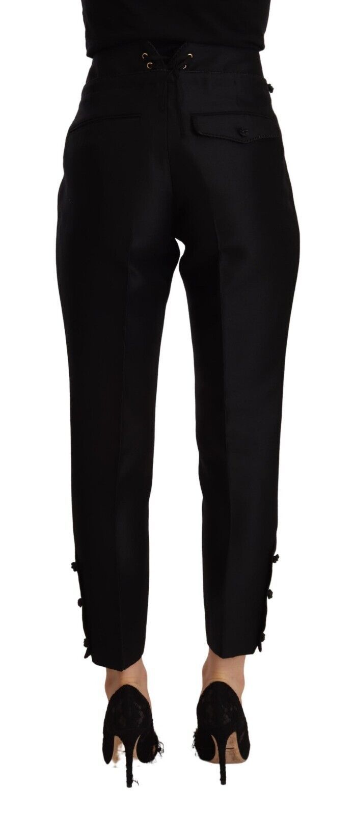 Dsquared² Black Wool High Waist Skinny Women Pants Dsquared²