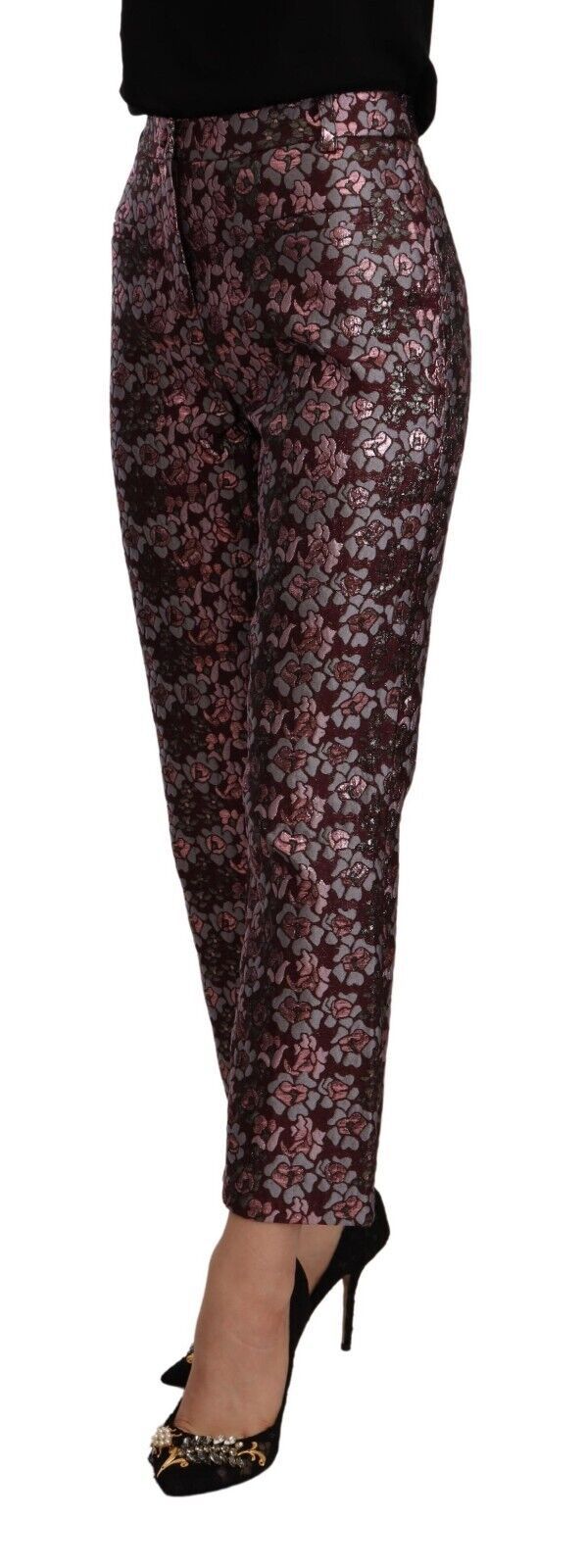 House of Holland Multicolor Floral Jacquard Flared Cropped Pants House of Holland