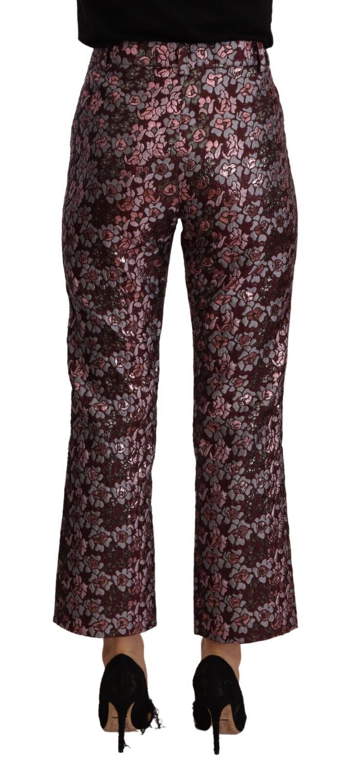 House of Holland Multicolor Floral Jacquard Flared Cropped Pants House of Holland