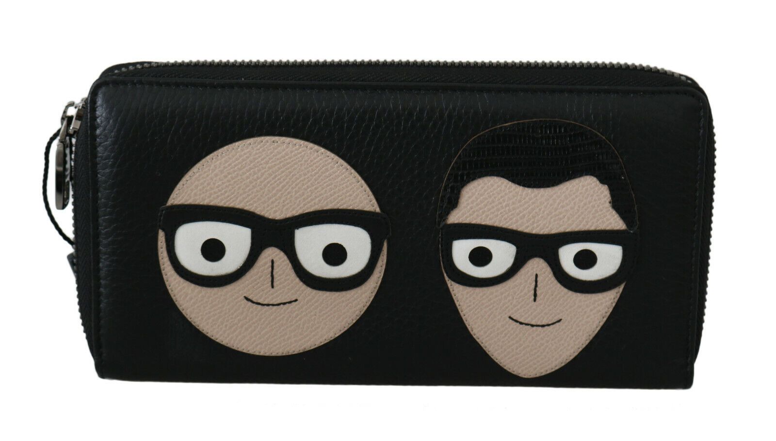 Dolce & Gabbana Black Leather #DGFAMILY Zipper Continental Mens Wallet Dolce & Gabbana