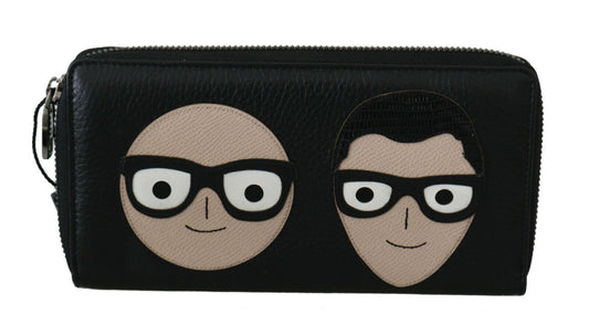 Dolce & Gabbana Black Leather #DGFAMILY Zipper Continental Mens Wallet Dolce & Gabbana