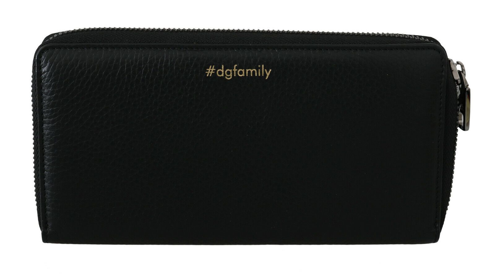 Dolce & Gabbana Black Leather #DGFAMILY Zipper Continental Mens Wallet Dolce & Gabbana