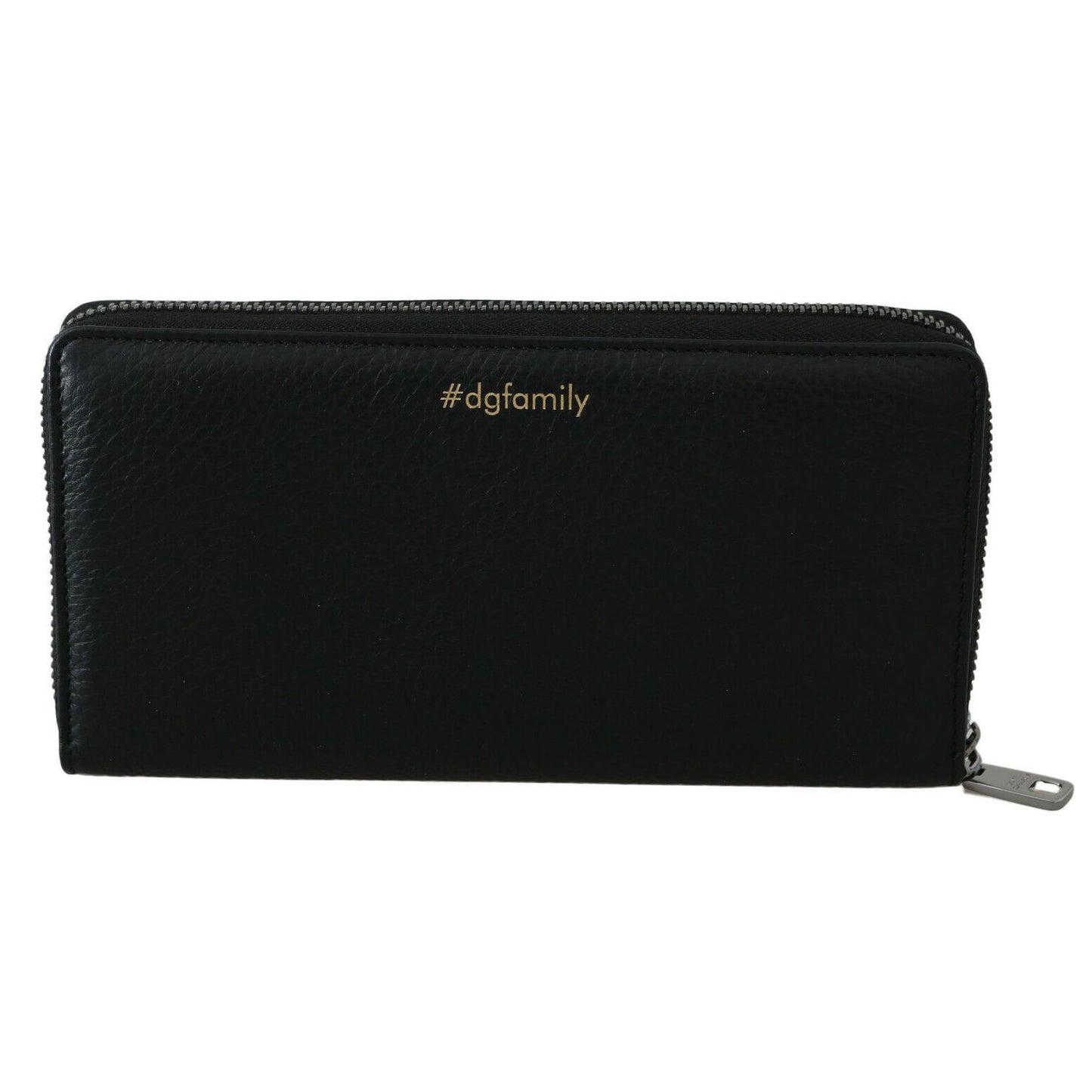 Dolce & Gabbana Black Blue Leather #DGFAMILY Zipper Continental Wallet Dolce & Gabbana