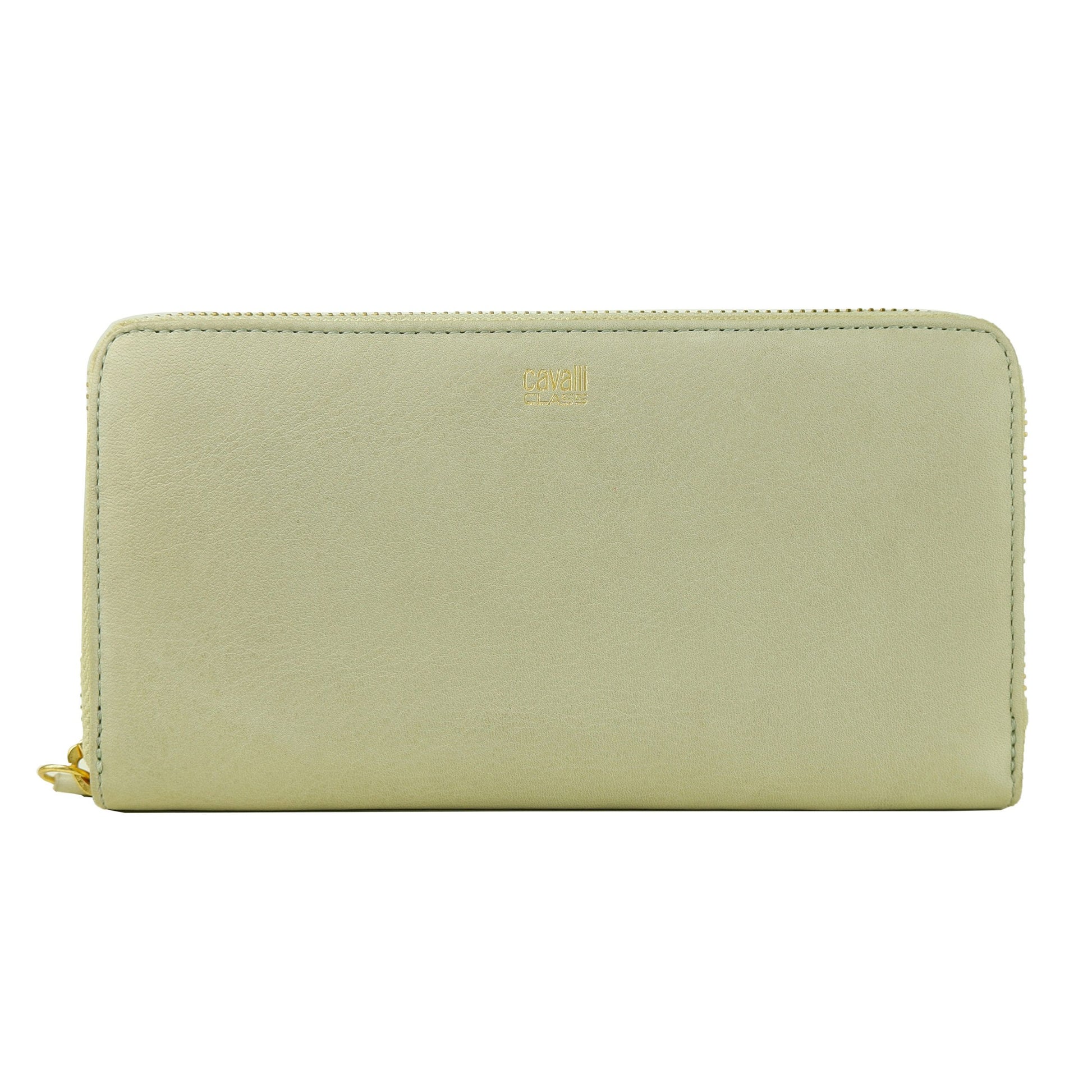 Cavalli Class Gray Calfskin Women Wallet Cavalli Class
