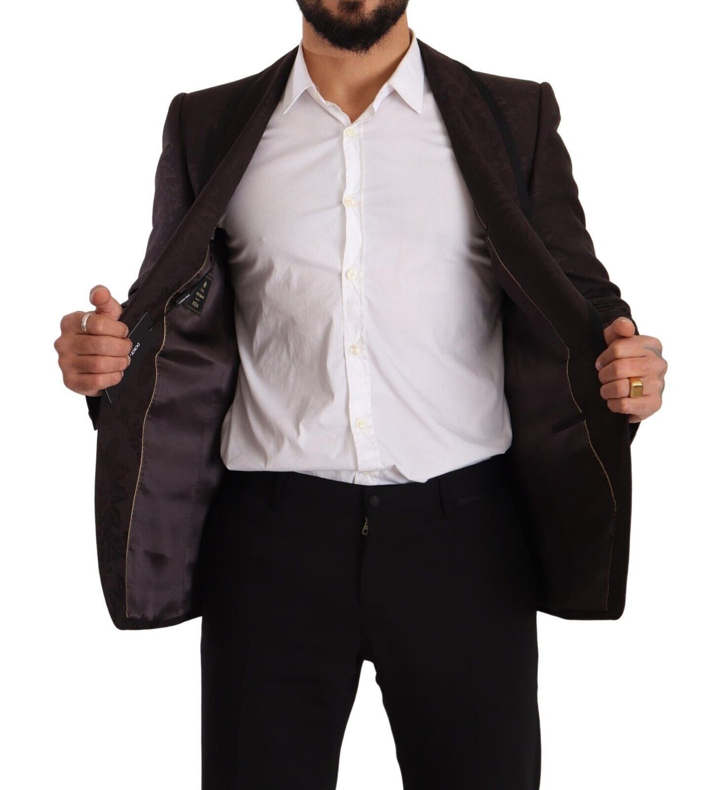 Dolce & Gabbana Purple Jacquard Single Breasted SICILIA Blazer Dolce & Gabbana