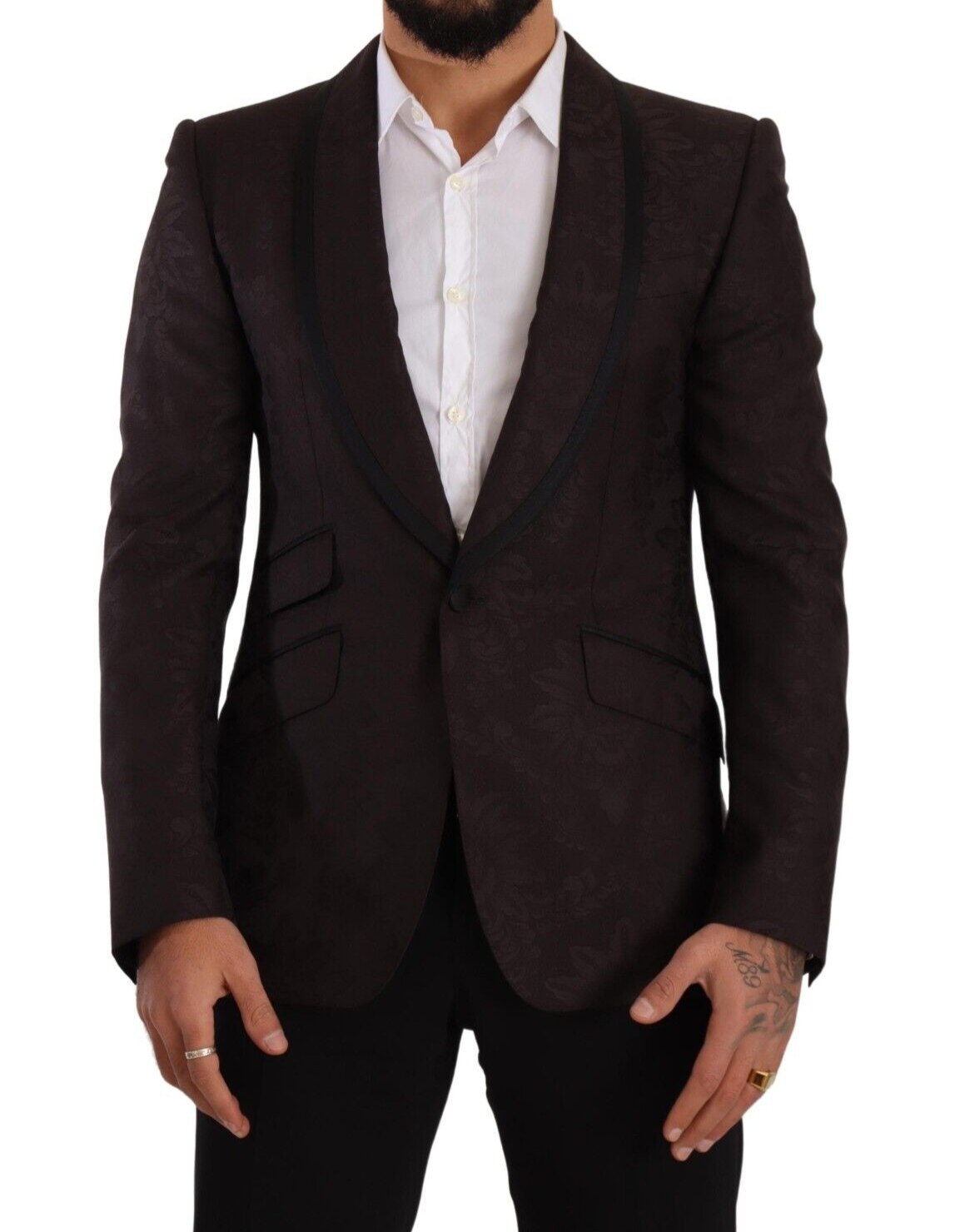Dolce & Gabbana Purple Jacquard Single Breasted SICILIA Blazer Dolce & Gabbana