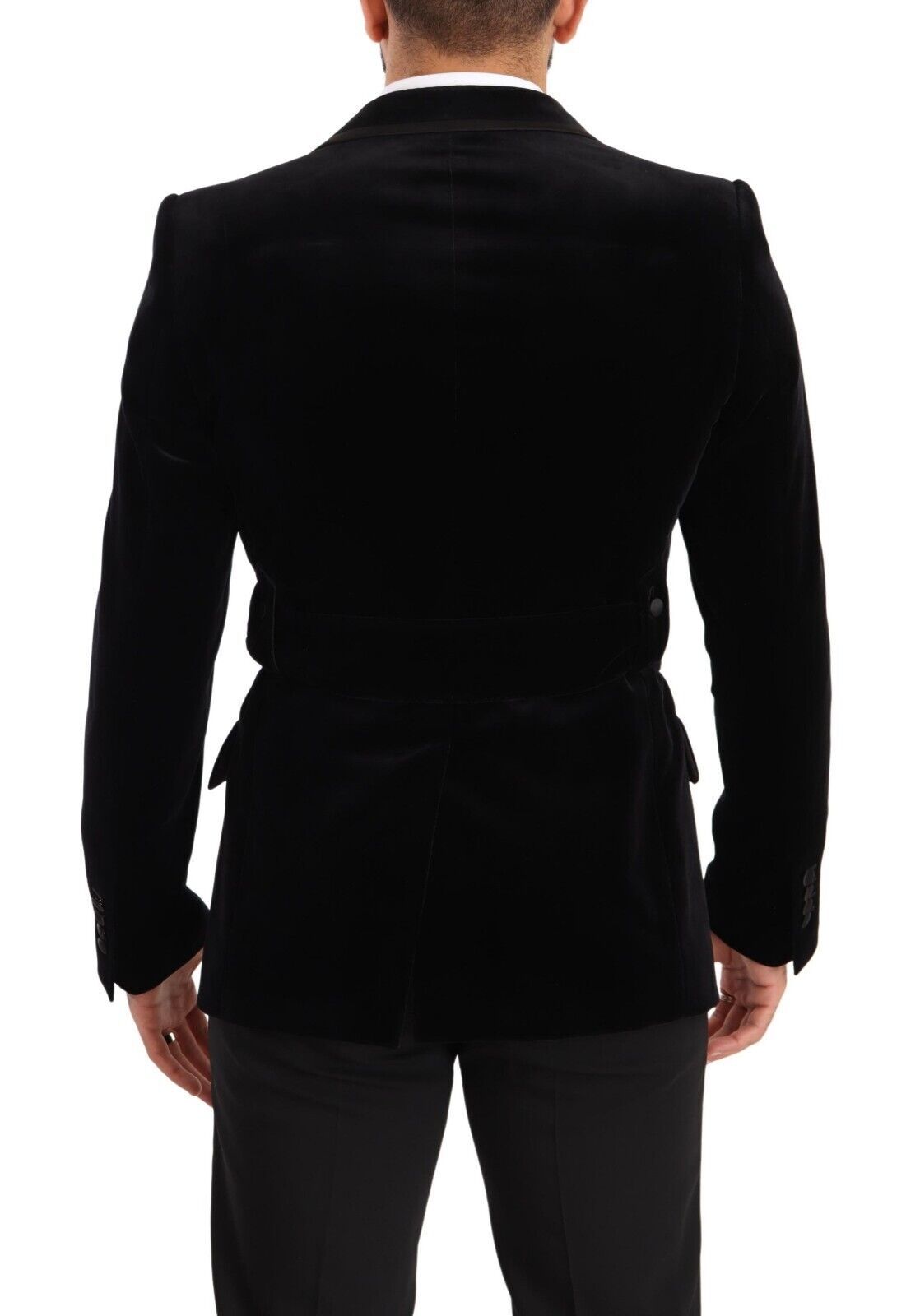Dolce & Gabbana Black Velvet Single Breasted One Button Blazer Dolce & Gabbana