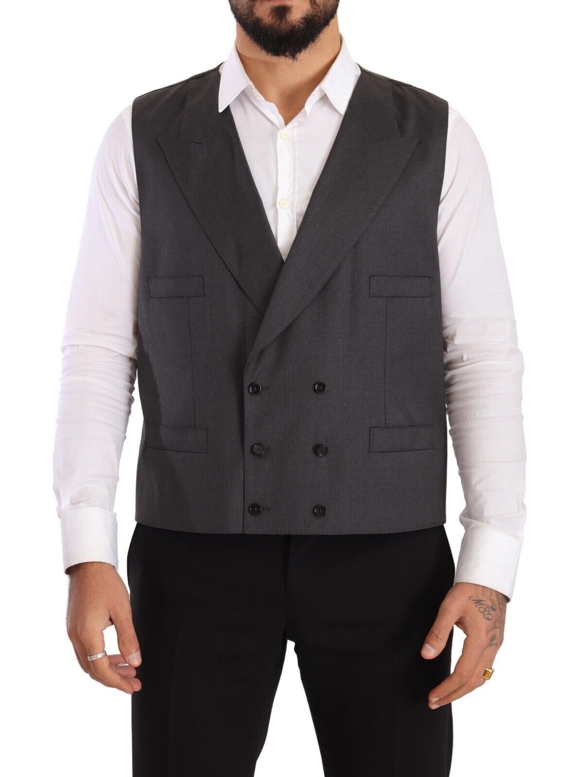 Dolce & Gabbana Gray Double Breasted 2 Piece SICILIA Blazer Dolce & Gabbana