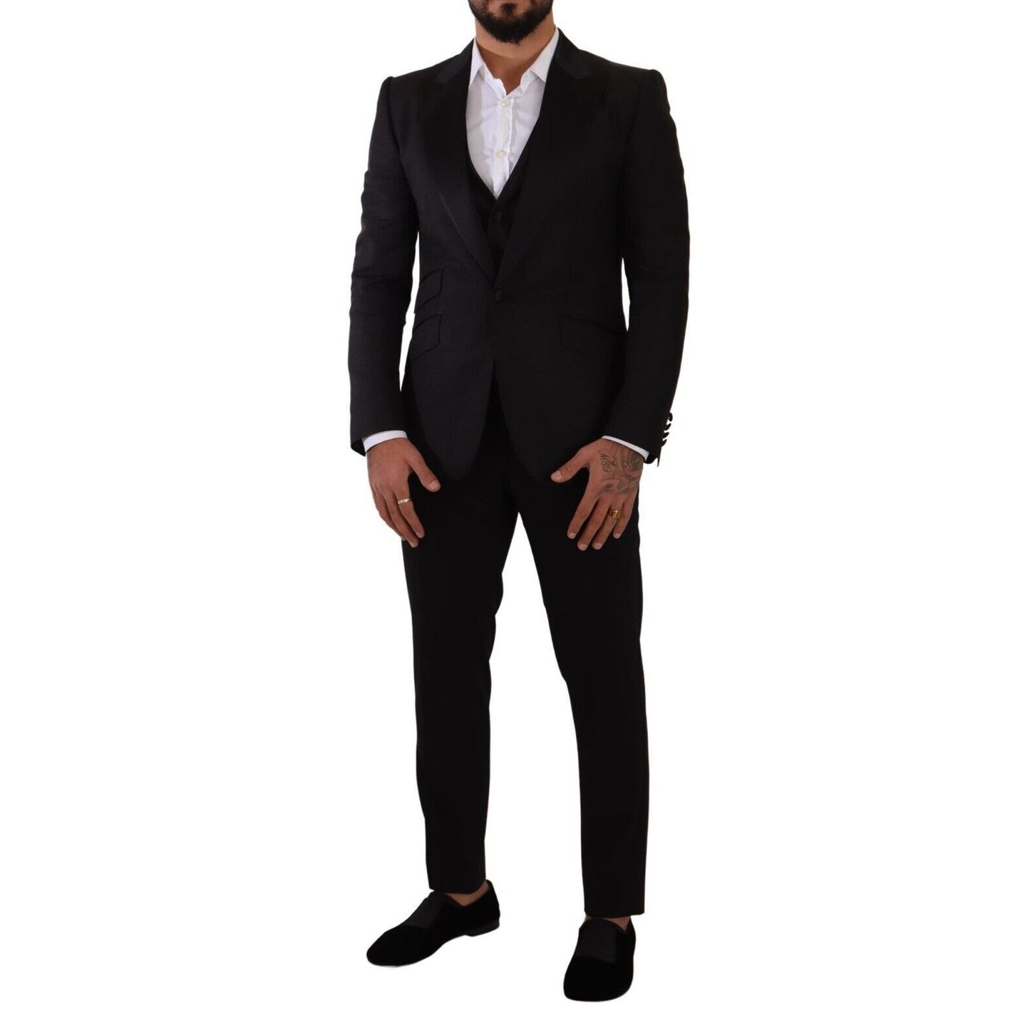 Dolce & Gabbana Black Slim Fit 2 Piece SICILIA Blazer