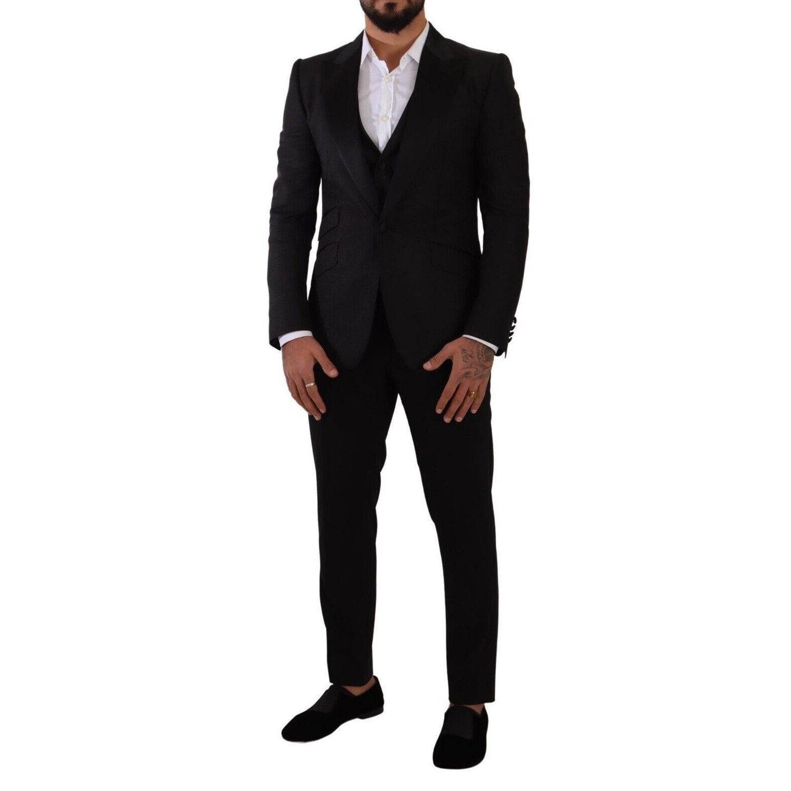Dolce & Gabbana Black Slim Fit 2 Piece SICILIA Blazer