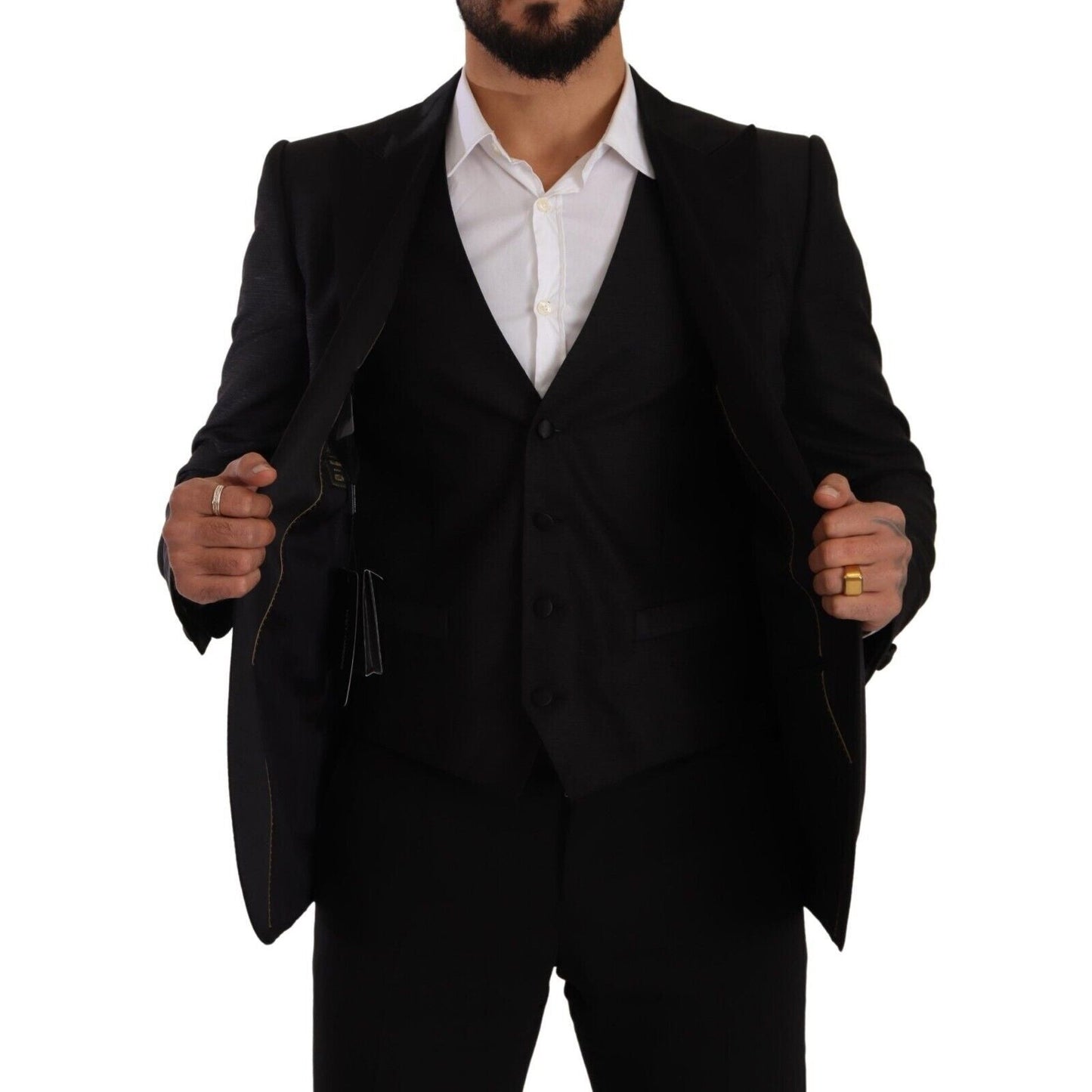 Dolce & Gabbana Black Slim Fit 2 Piece SICILIA Blazer