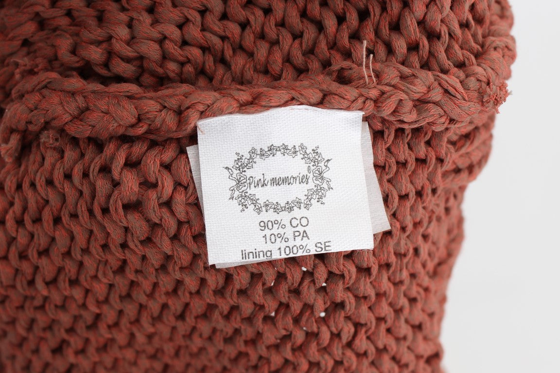 PINK MEMORIES Red Cotton Blend Knitted Sleeveless Sweater PINK MEMORIES