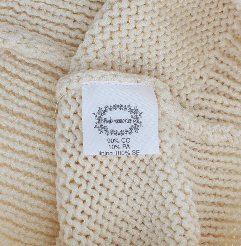 PINK MEMORIES Beige Cotton Blend Knitted Sleeveless Sweater PINK MEMORIES