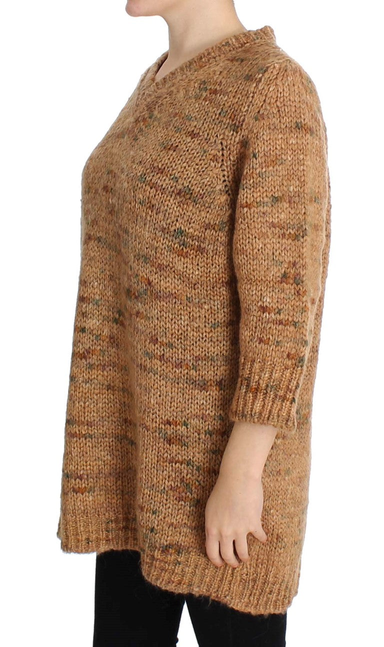 PINK MEMORIES Brown Wool Blend Knitted Oversize Sweater PINK MEMORIES
