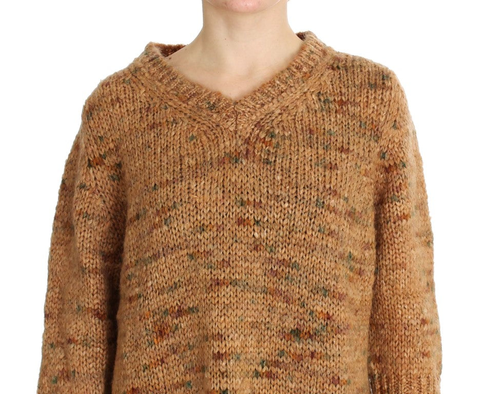 PINK MEMORIES Brown Wool Blend Knitted Oversize Sweater PINK MEMORIES