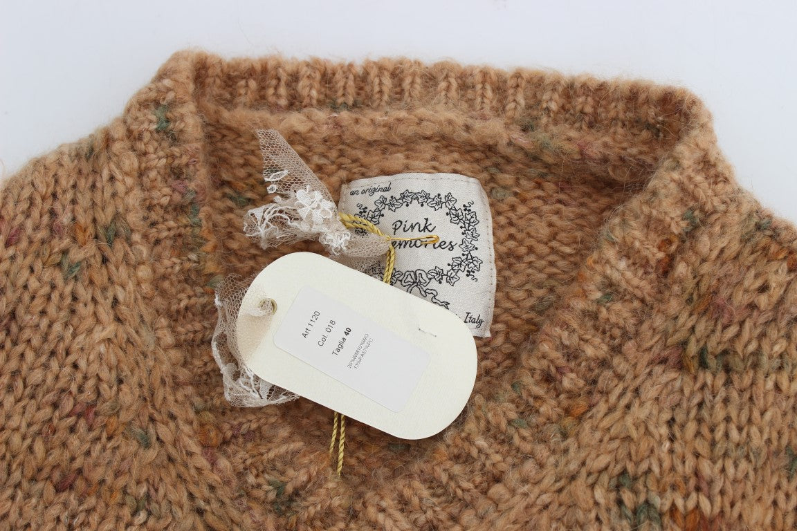 PINK MEMORIES Brown Wool Blend Knitted Oversize Sweater PINK MEMORIES