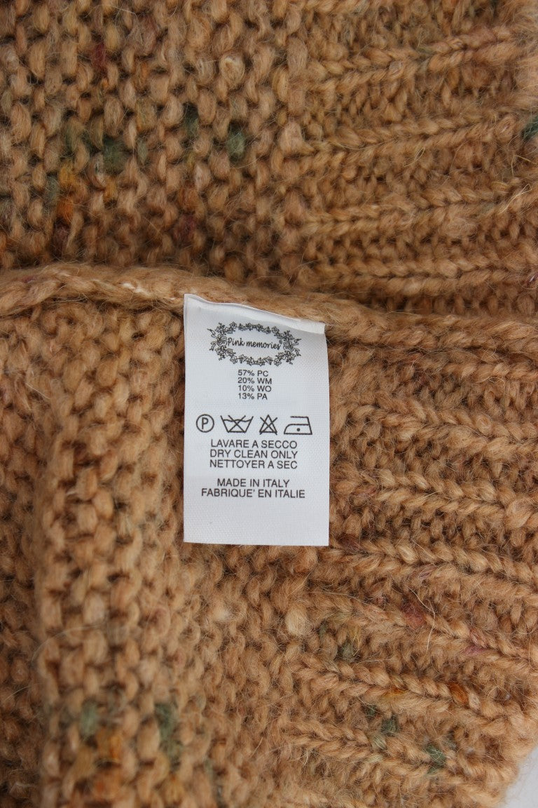 PINK MEMORIES Brown Wool Blend Knitted Oversize Sweater PINK MEMORIES