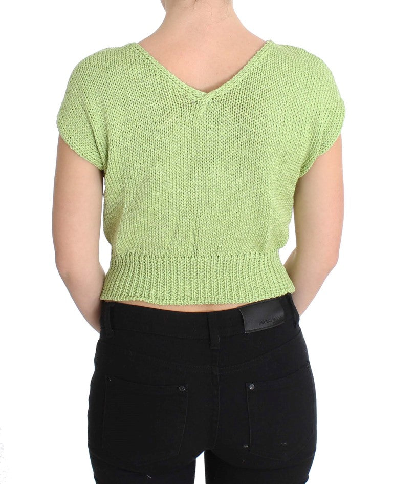 PINK MEMORIES Green Cotton Blend Knitted Sweater PINK MEMORIES