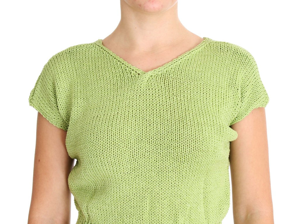 PINK MEMORIES Green Cotton Blend Knitted Sweater PINK MEMORIES