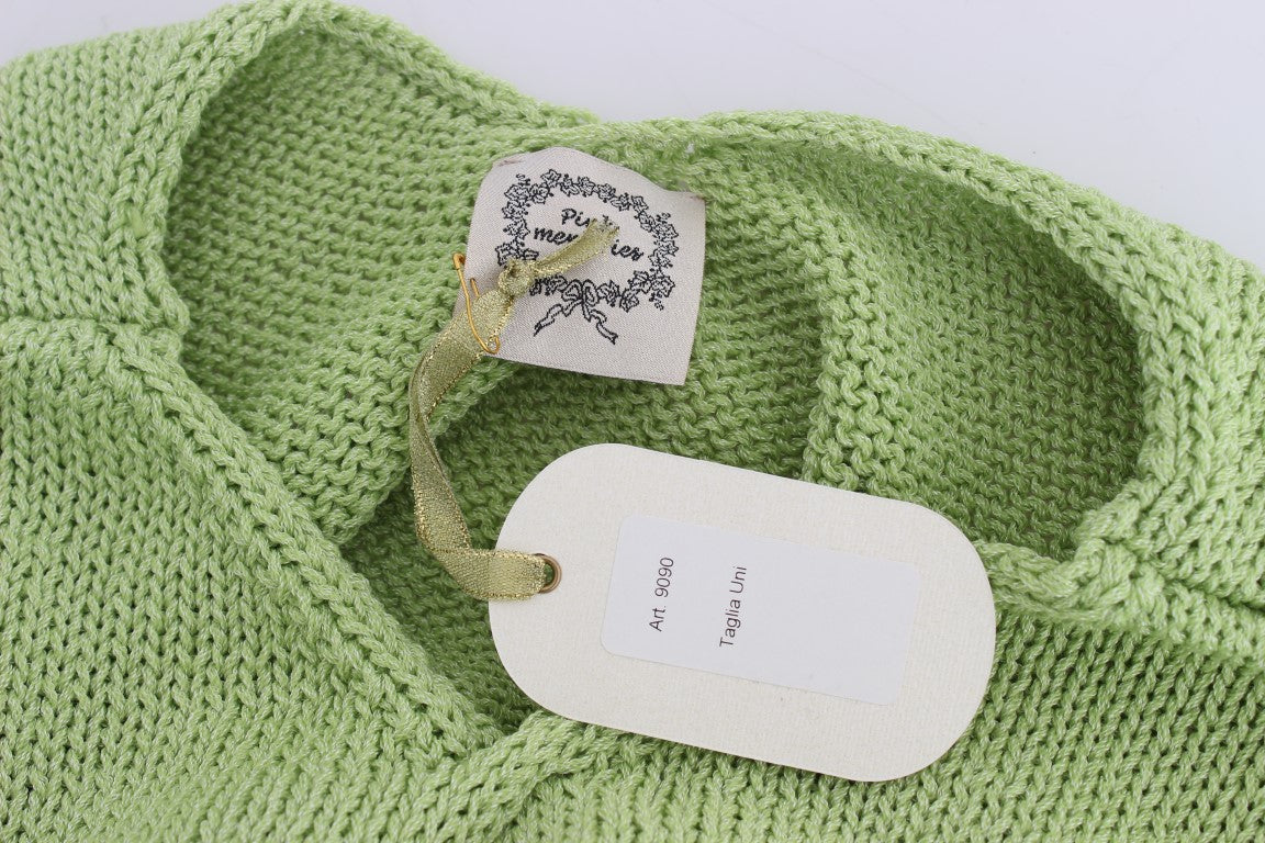 PINK MEMORIES Green Cotton Blend Knitted Sweater PINK MEMORIES