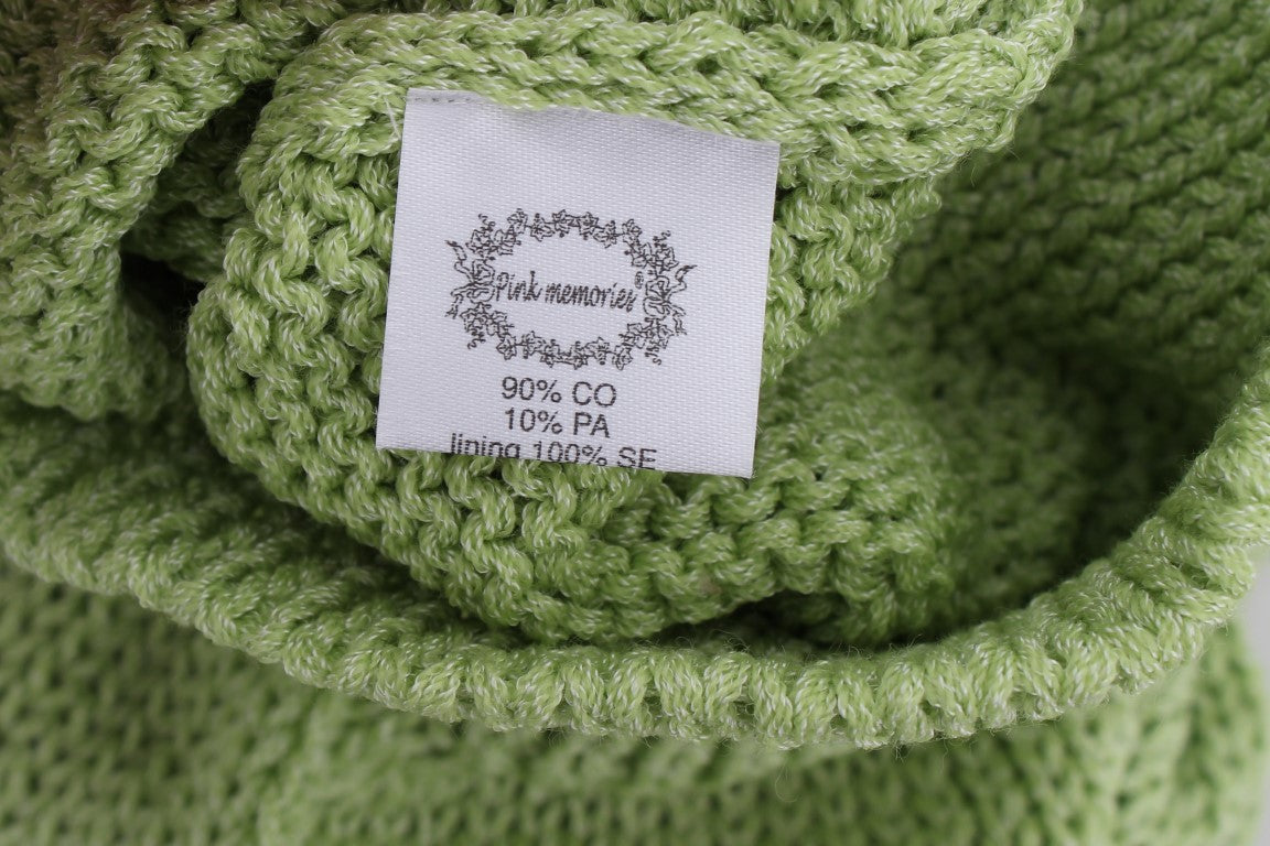 PINK MEMORIES Green Cotton Blend Knitted Sweater PINK MEMORIES