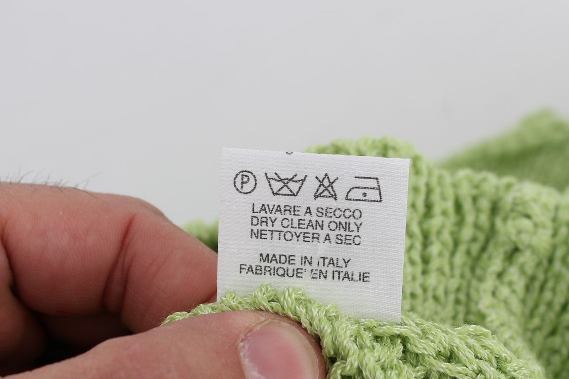 PINK MEMORIES Green Cotton Blend Knitted Sweater PINK MEMORIES