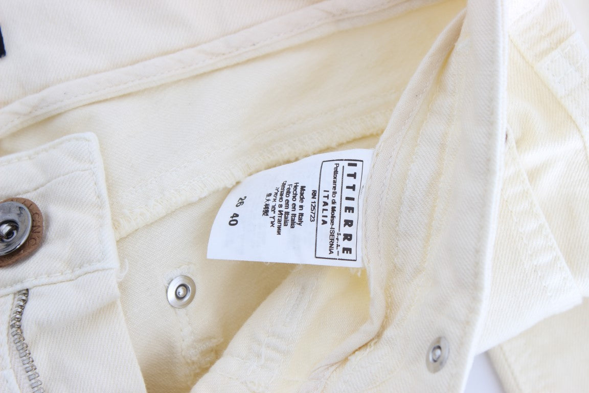 Costume National White Cotton Stretch Flare Jeans Costume National