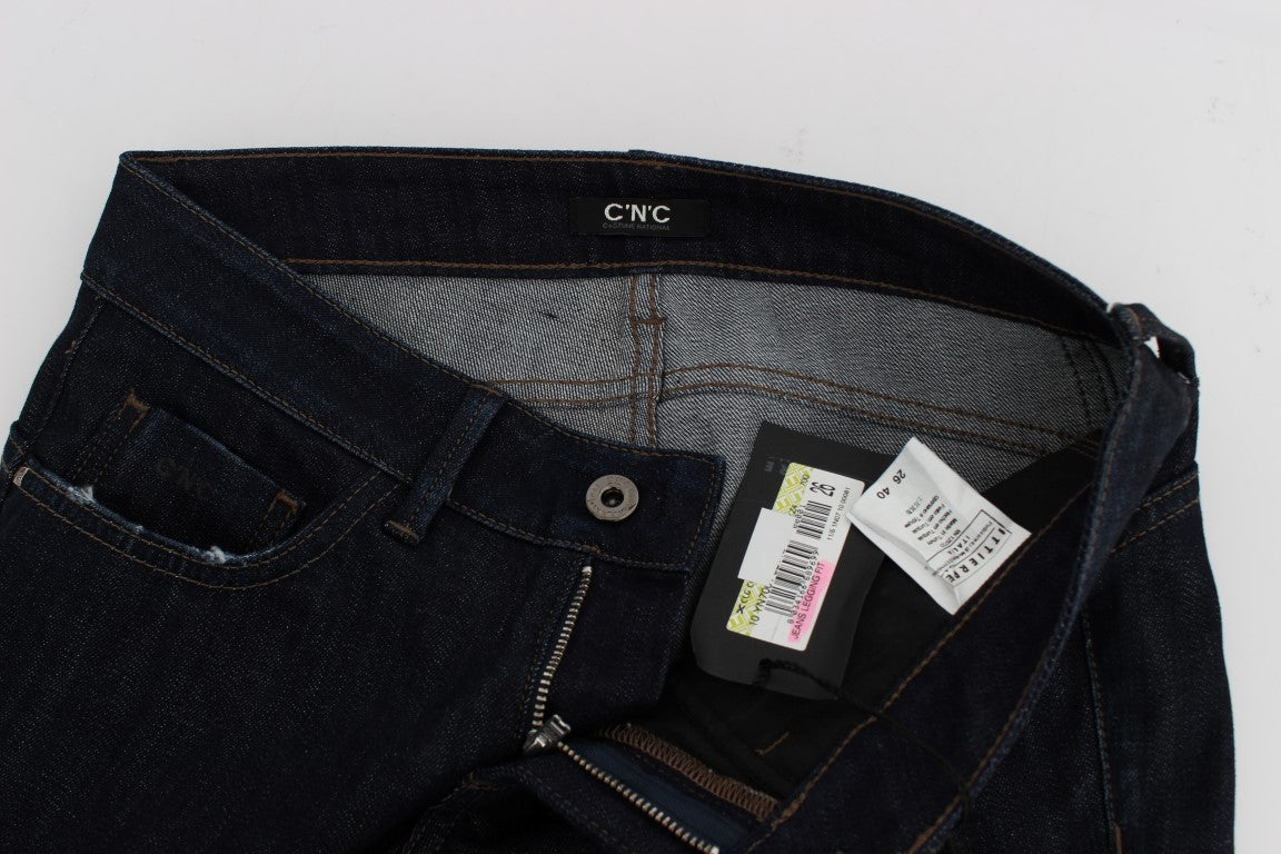 Costume National Blue Cotton Stretch Slim Fit Jeans Costume National