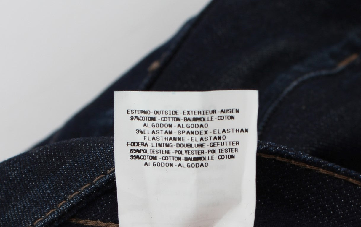 Costume National Blue Cotton Stretch Slim Fit Jeans Costume National