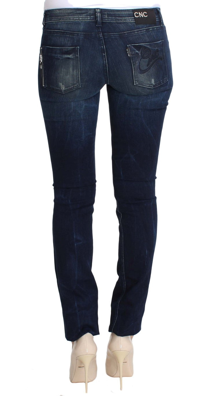 Costume National Blue Wash Cotton Slim Fit Skinny Jeans Costume National