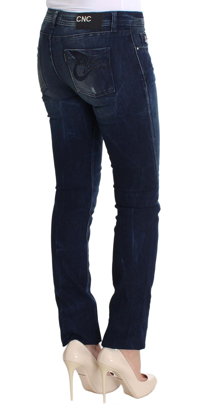 Costume National Blue Wash Cotton Slim Fit Skinny Jeans Costume National