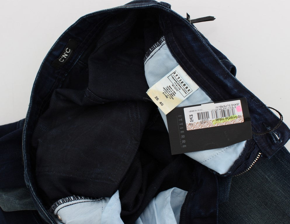 Costume National Blue Wash Cotton Slim Fit Skinny Jeans Costume National