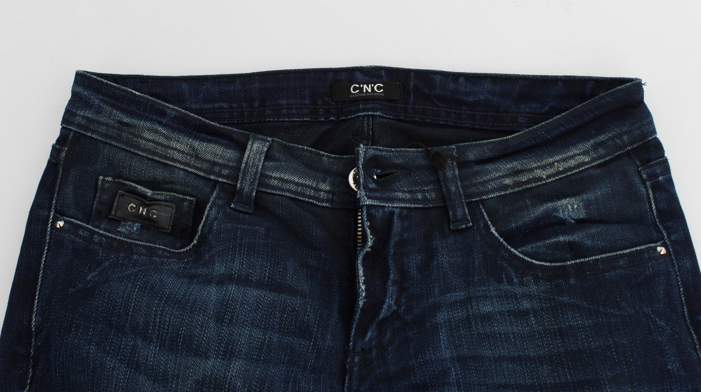 Costume National Blue Wash Cotton Slim Fit Skinny Jeans Costume National