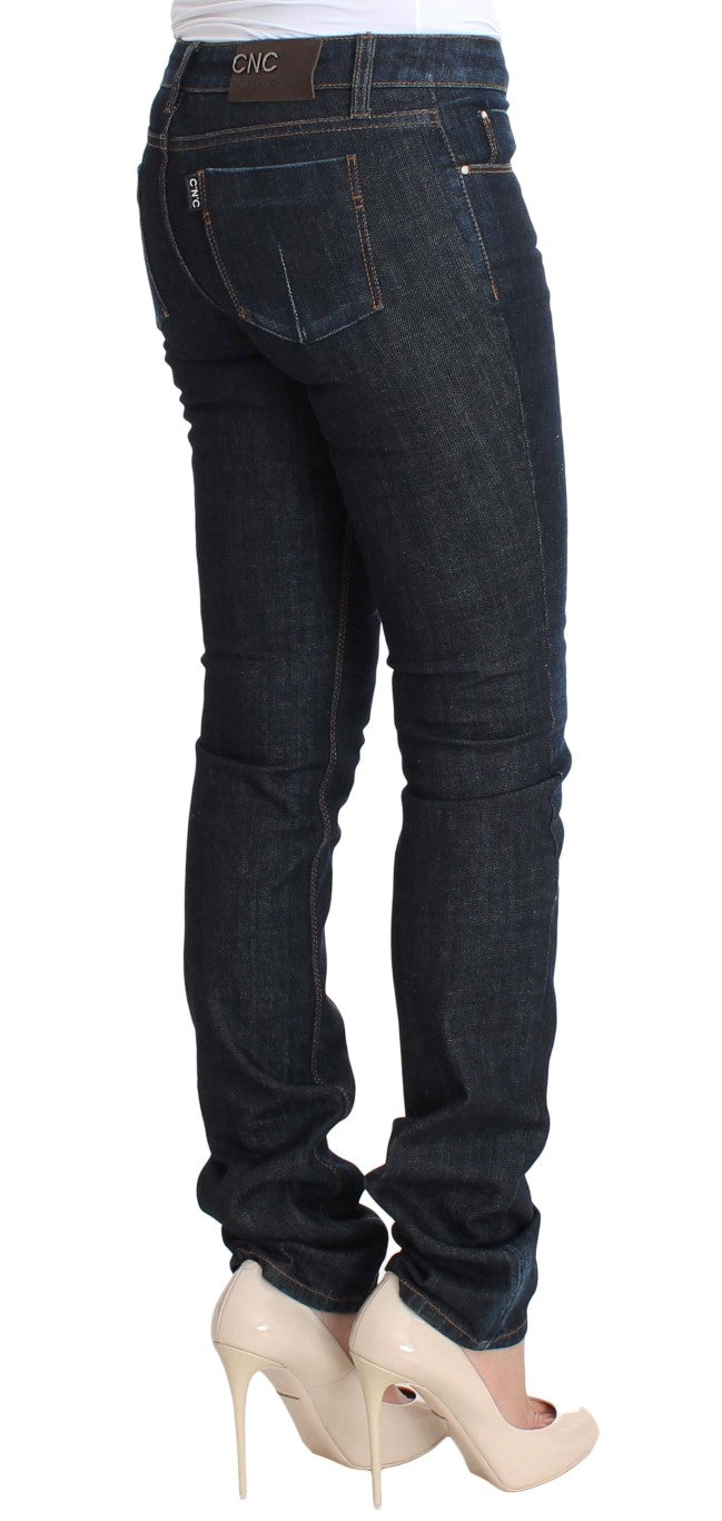 Costume National Blue Cotton Stretch Slim Fit Jeans Costume National