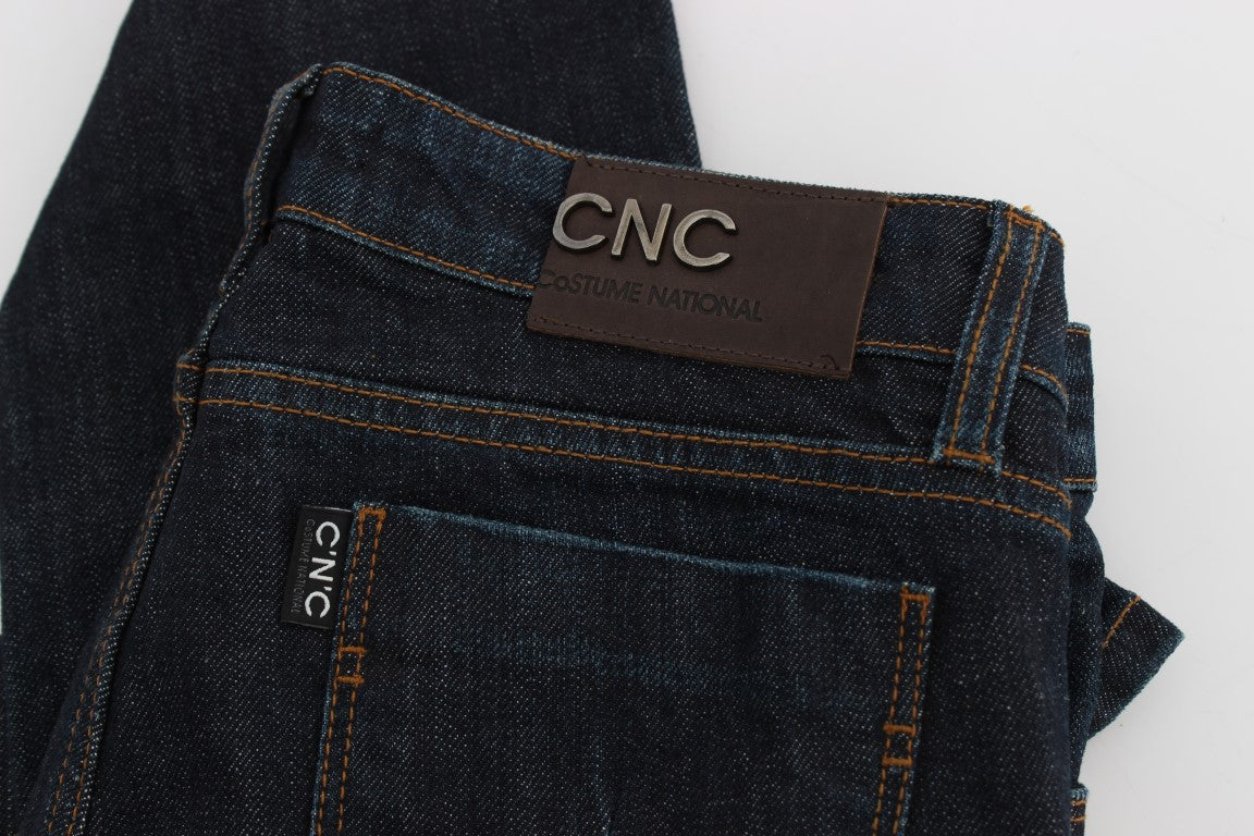 Costume National Blue Cotton Stretch Slim Fit Jeans Costume National