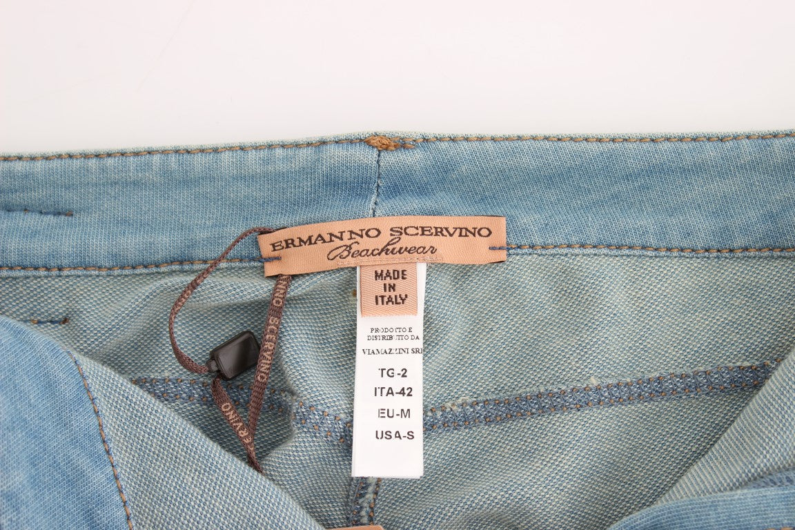 Ermanno Scervino Blue Capri Pants Cropped Jeans Ermanno Scervino